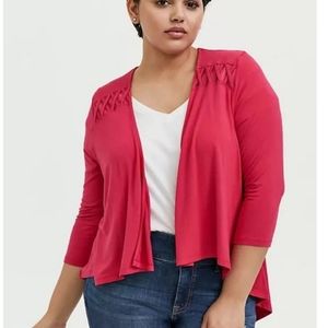 Torrid Super Soft Fuscia Lattice Hi-lo Cardigan
